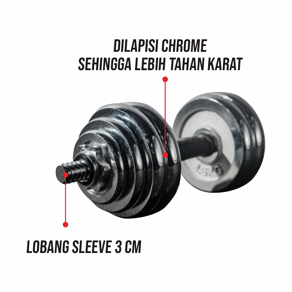 GENETIX FIT Chrome Dumbbell Set 20KG